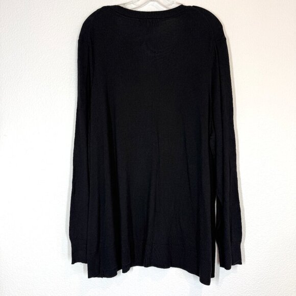 Lane Bryant Cardigan Sweater Black Button Front Round Crewneck Plus Size 22 24 - Picture 3 of 10